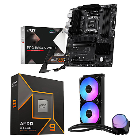 AMD Ryzen 9 9900X, MSI PRO B850-S WIFI6E, & Cooler Master AIO - $327.98