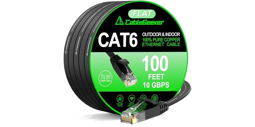 CableGeeker Cat 6 Ethernet Cable 100 ft - $9.99