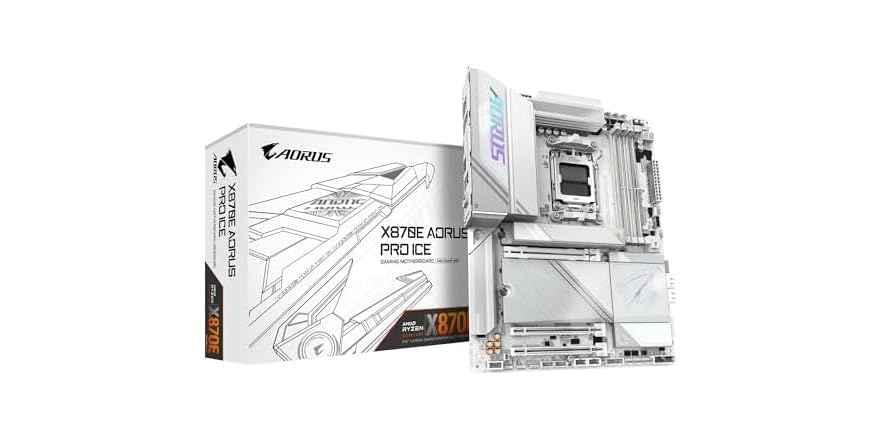 GIGABYTE X870E AORUS PRO ICE Motherboard - $167.99