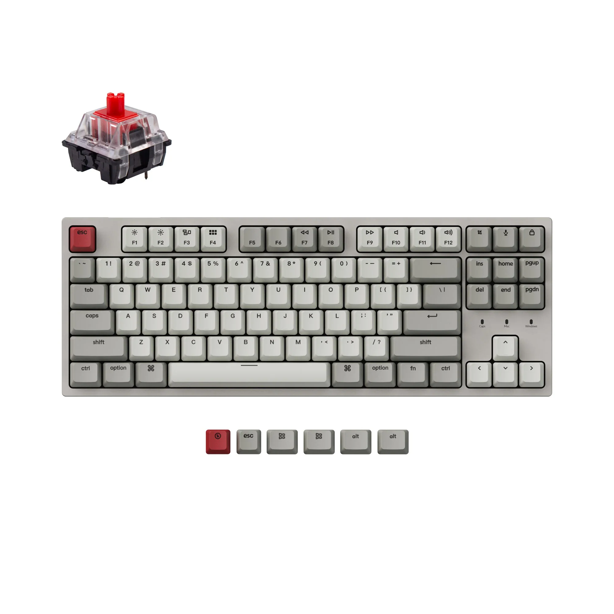 Keychron Mechanical Keyboard C1 Lime Magnetic Switch - $71.99