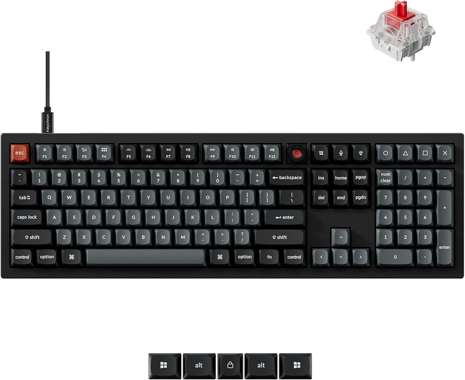 Keychron V6 8K Full Size Wired Mechanical Keyboard - $77