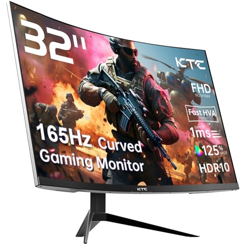 KTC 32" Curved Gaming Monitor FHD 165Hz - $144.39