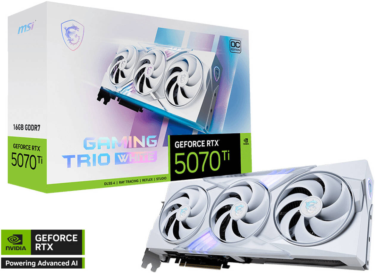 MSI GeForce RTX 5070 Ti 16G Gaming Trio OC White - $849.99