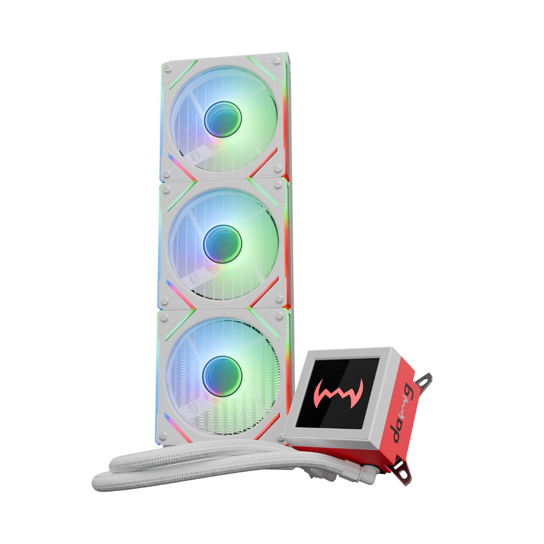 PCCOOLER AIO CPU Cooler White, 360mm ARGB - $62.99