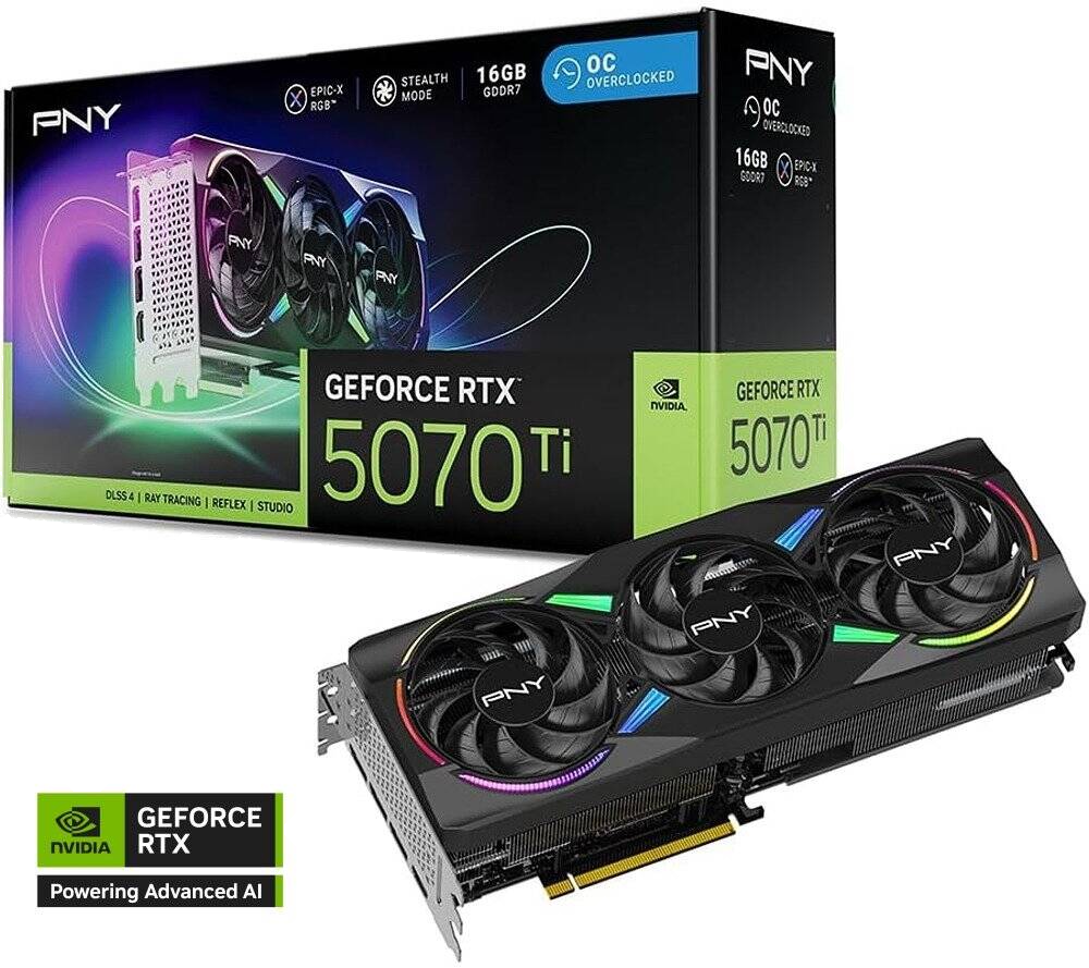 PNY OC GeForce RTX 5070 Ti 16GB - $849