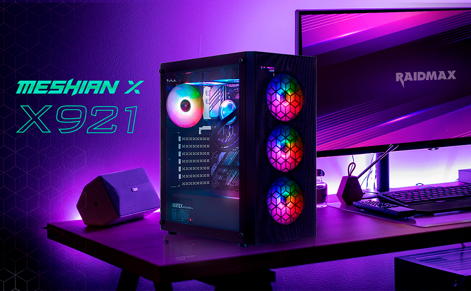 RAIDMAX X921 Mesh Airflow ATX Case with RGB Fans - $89.99