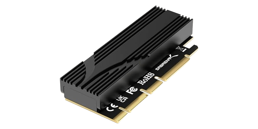 SABRENT M.2 NVMe SSD to PCIe x16 Adapter Card - $6.99