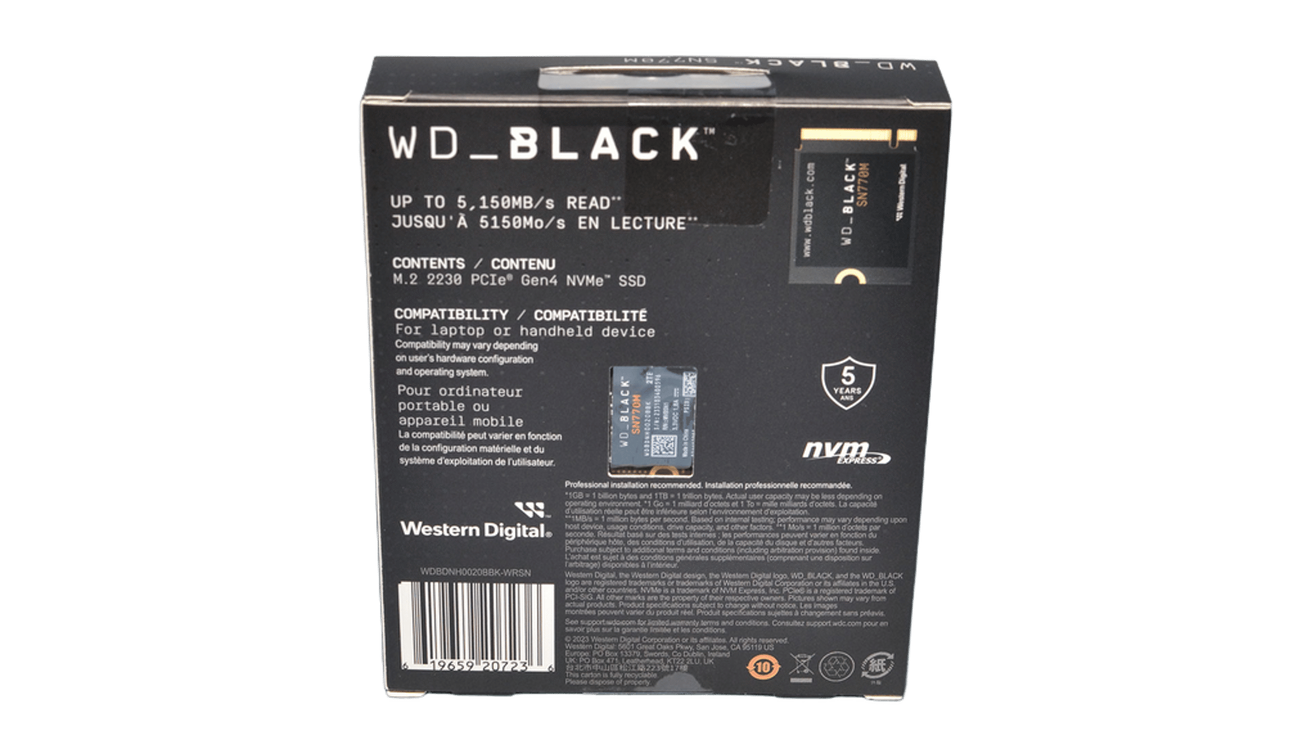 WD BLACK SN770M 2TB 2230 - $259.99